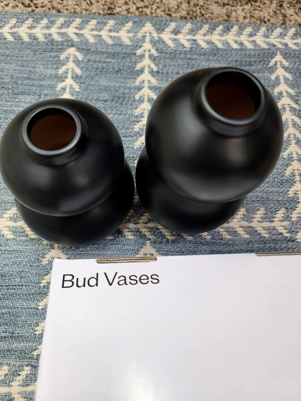 Room Essentials Matte Black Double-Gourd Vase Pair